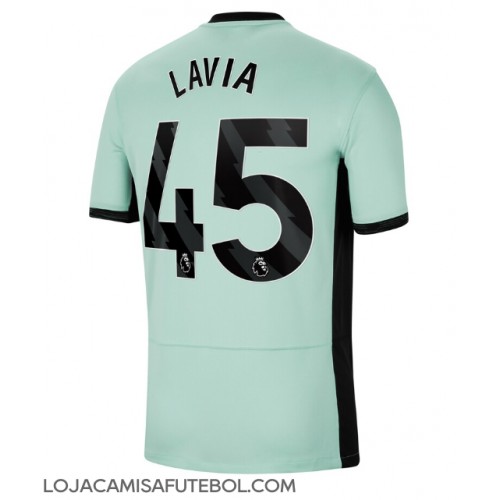 Camisa de Futebol Chelsea Romeo Lavia #45 Equipamento Alternativo 2023-24 Manga Curta